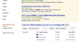 The new flight data integration in Google Search
