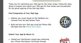 Screenshot of Apple's latest email sent out to registered iPhone / iPad developers