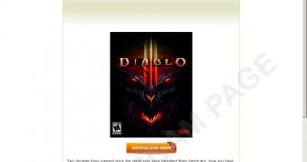 Fake Diablo III download page