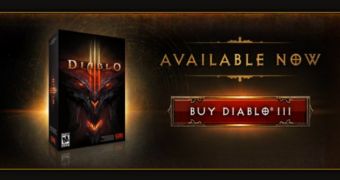 "Diablo III available now" banner