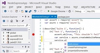 Node.js Tools for Visual Studio helps out programmers using Windows to create their Node app