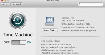 Time Machine Back-up settings