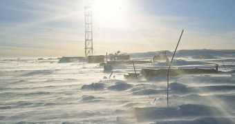General view of the drill site D47 in Antarctica, one of the locations used to extract the ice sediments used in the new research