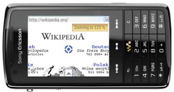 Digia @Web on a Sony Ericsson smartphone