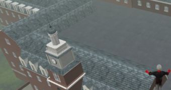 A Second Life screenshot, detailing a University building