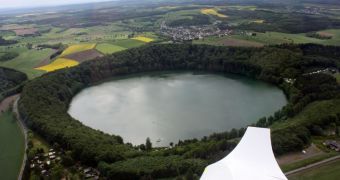 This is Lake Meerfelder Maar, in Germany