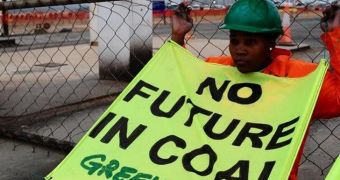 "No future in coal" demonstration