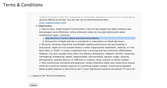 Apple Support Communities "Terms and Conditions"