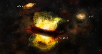 Artist's impression of AzTEC-3 and its companions
