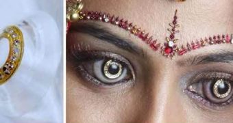 Contact lenses made of gold, encrusted with 18 diamonds – courtesy of Dr. Chandrashekhar Chawan