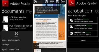 Adobe Reader for Windows Phone (screenshots)
