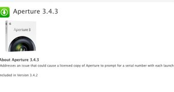 Aperture update on Apple Support Downloads