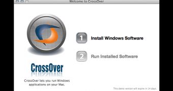 CrossOver Mac welcome screen