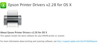 Epson Printer Drivers 2.28 on Apple Support