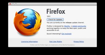 Firefox 18 "about" screen