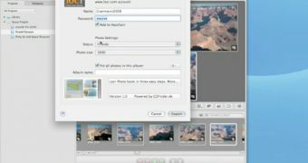 Using the plugin to export photos from within Aperture