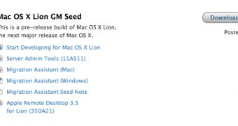 Apple shows availability of OS X Lion GM, and several other downloads for developers