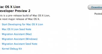 Apple shows availability of Mac OS X Lion Developer Preview 2 (screenshot)