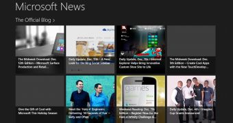 The app retrieves articles from all Microsoft blogs