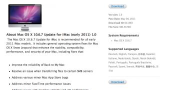 Apple displays availability of Mac OS X 10.6.7 Update for iMac (early 2011) 1.0