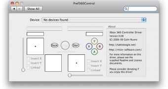 Xbox 360 Controller Driver interface - the main window where all the tweaks can be made