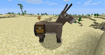 A donkey in Minecraft