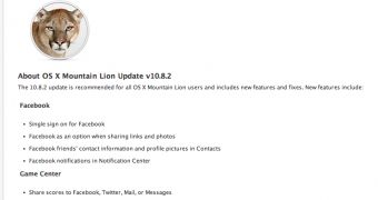 OS X 10.8.2 Mountain Lion update (screenshot)