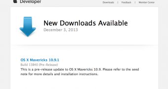 OS X 10.9.1 download invitation