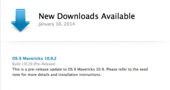 OS X Mavericks 10.9.2 download invitation
