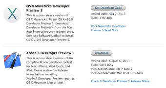 OS X Mavericks Developer Preview 5 available for download
