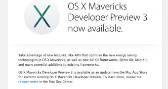 OS X Mavericks DP3 download invitation