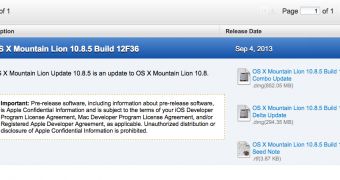 Mountain Lion (10.8.5) build 12F36 offered for download
