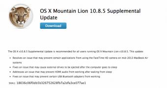 OS X Mountain Lion 10.8.5 Supplemental Update