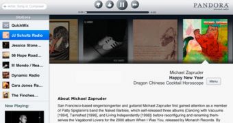 Pandora Radio iPad interface