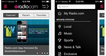 Radio.com screenshots