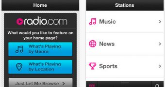 Radio.com app screenshots