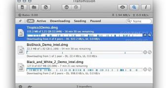 Transmission OS X user interface