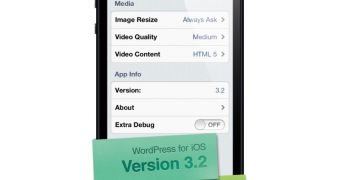 WordPress iOS 2.3 update promo