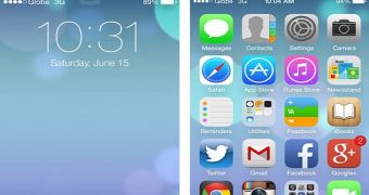 iOS 7 Beta home screen