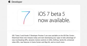 iOS 7 Beta 5 memo