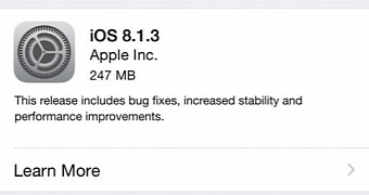 iOS 8.1.3 distributed over the air