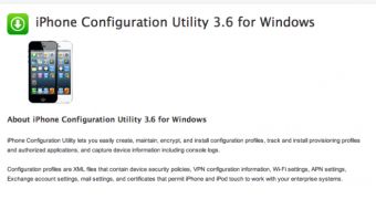 iPhone Configuration Utility update (screenshot)
