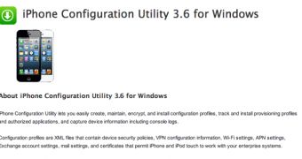 Apple still shows iPhone Configuration Utility 3.6 for Windows as the latest version available on its Support site
