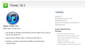 iTunes 10.1 available for download