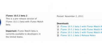 iTunes 10.5.1 beta 2 available for download