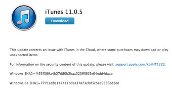 iTunes 11.0.5 available for download