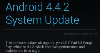 Android 4.4.2 OTA available for LG G Pad 8.3 Google Play Edition