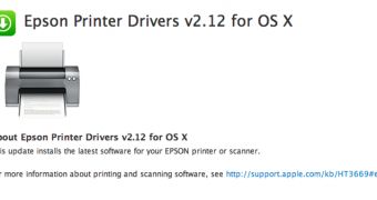 Printing drivers update (screenshot)