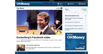 CNNMoney iPad app (screenshot)