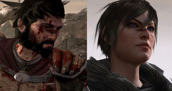 Male and female Hawke from Dragon Age 2